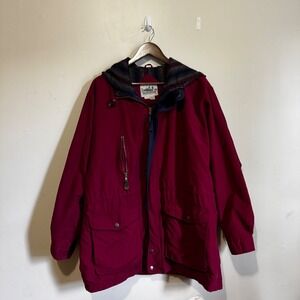Vintage Northern Reflections 90s Blanket Lined Jacket Sz L Burgundy Lightweight